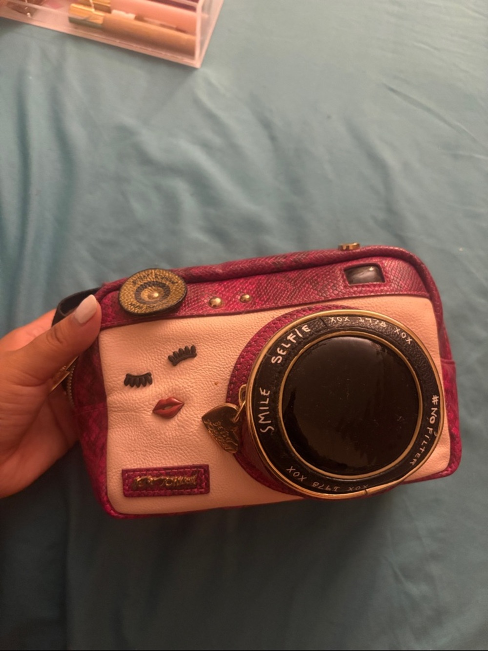 Betsey Johnson camera crossbody bag